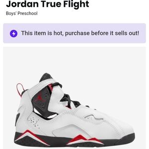 Jordan True Flight Boys' White and Black Sneakers